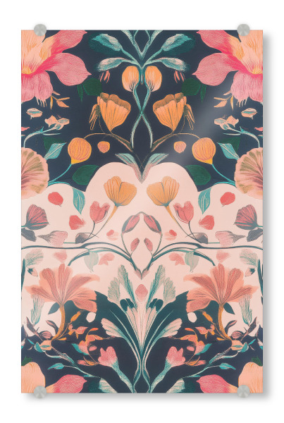 Acrylglasbild "William Morris, Blumen in Pastell" artboxONE - Natur,Floral,Abstrakt