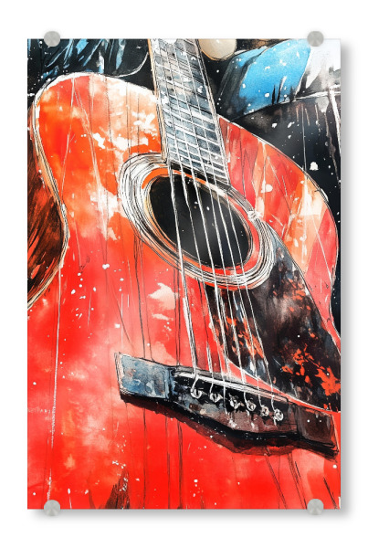 Acrylglasbild "Guitar Music Instrument Art o" artboxONE - Musik - Gitarre,Gitarren,Musik,Sound,Instrument,Musikinstrument