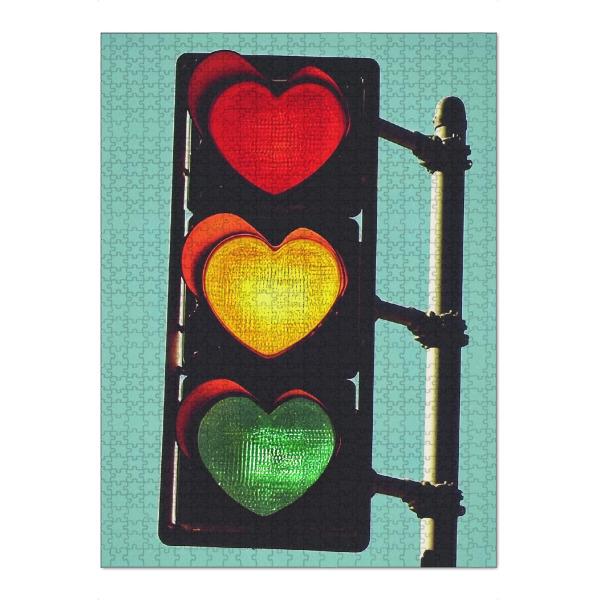 Puzzle Ravensburger "Ampel in Liebe" artboxONE - Liebe - Verkehr,Ampel,Ampeln,Liebe,Romantik - Bild verkehr