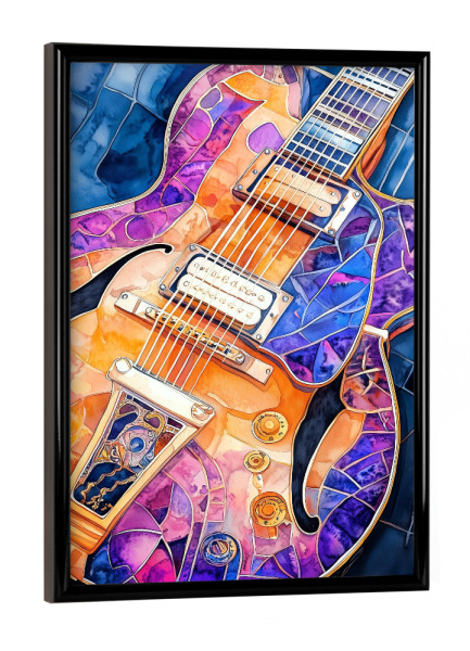 Poster mit schwarzem Rahmen "Guitar Music Instrument Art K" artboxONE - Musik - Gitarre,Gitarren,Musik,Sound,Instrument,Musikinstrument