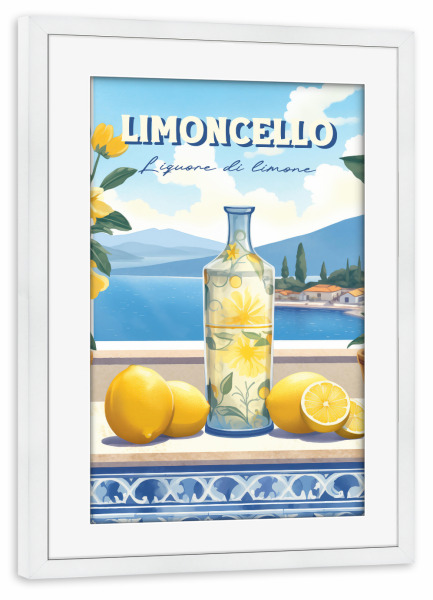 Poster mit Rahmen weiß "Limoncello" artboxONE - Essen & Trinken / Alkohol