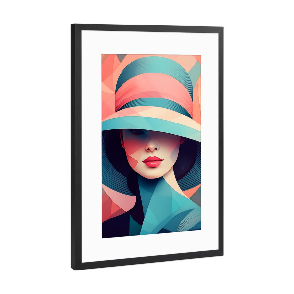 Poster mit Rahmen Schwarz (Metallic) "Verborgener Blick" artboxONE - Menschen,Liebe,Fashion