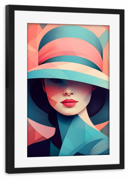 Poster mit Rahmen schwarz "Verborgener Blick" artboxONE - Menschen,Liebe,Fashion