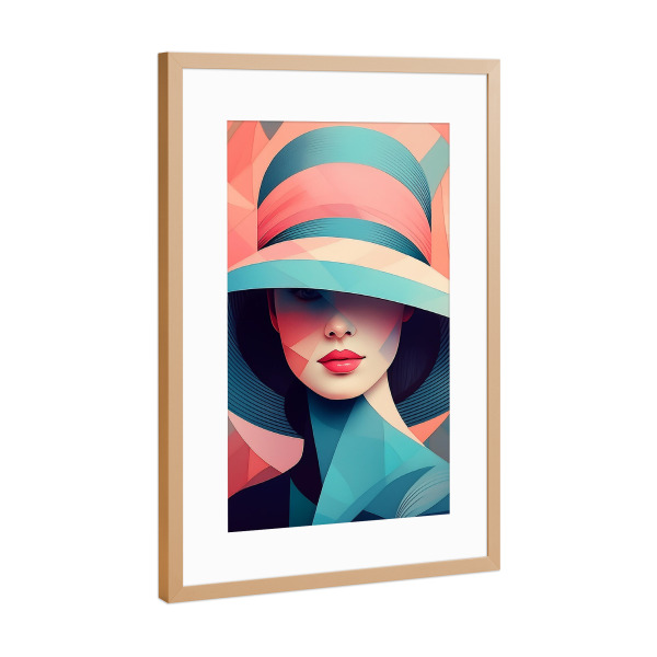 Poster mit Rahmen Kupfer "Verborgener Blick" artboxONE - Menschen,Liebe,Fashion