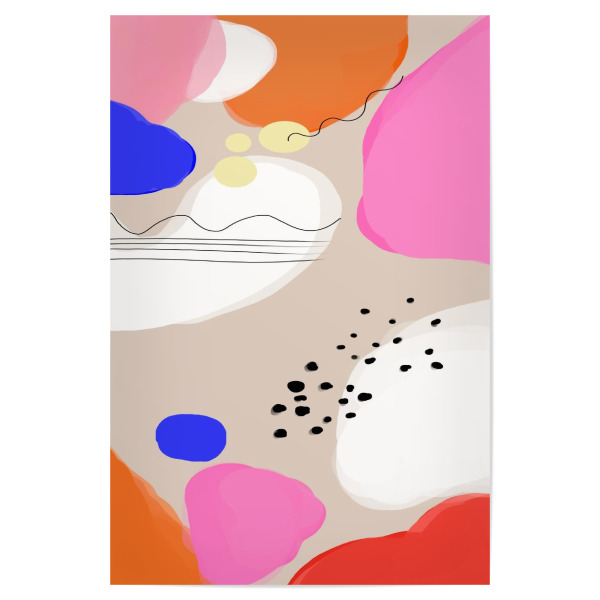 Poster 30x20 cm "Colorful Desert" artboxONE - Abstrakt - Colorful,Farben,Bunt,Color,Desert,Pink,Blue,Orange