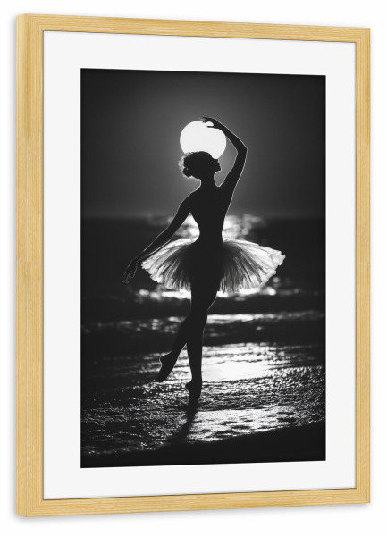 Poster mit Rahmen kiefer "Ballett im Mondlicht" artboxONE - Natur,Menschen,Sport