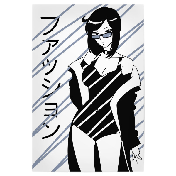 Poster "Anime Fashion Girl" artboxONE - Menschen - Anime,Manga,Kunst,Illustration,Minimal,Mode,Japan