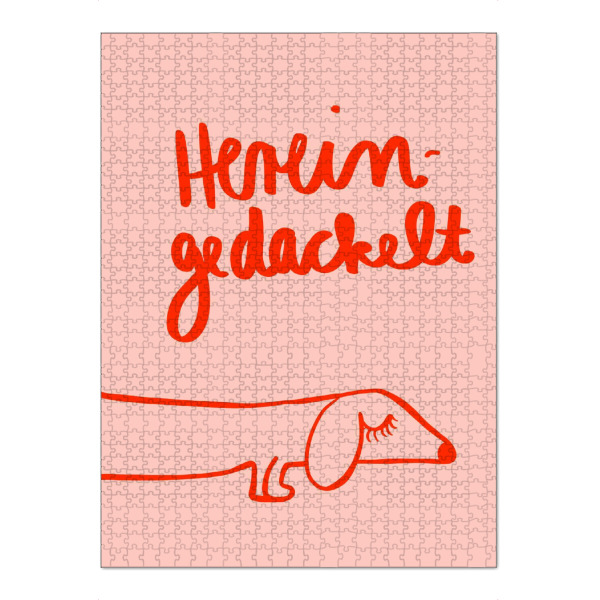 Puzzle Ravensburger "Hereingedackelt" artboxONE - Typografie,Tiere,Lustig