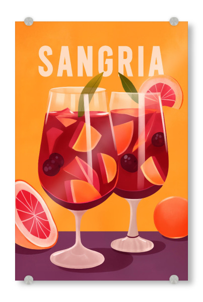Acrylglasbild "Sangria Drink" artboxONE - Essen & Trinken / Alkohol - Sangria,Drink,Getränke,Cocktail,Alkohol,Spanien,Obst,Früchte