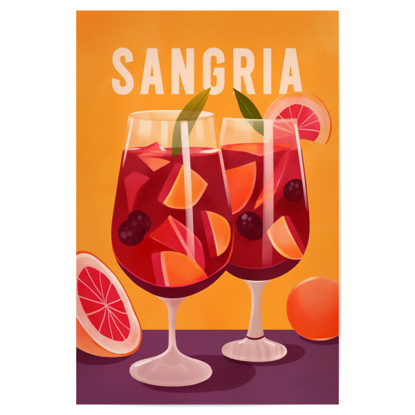 Poster "Sangria Drink" artboxONE - Essen & Trinken / Alkohol - Sangria,Drink,Getränke,Cocktail,Alkohol,Spanien,Obst,Früchte