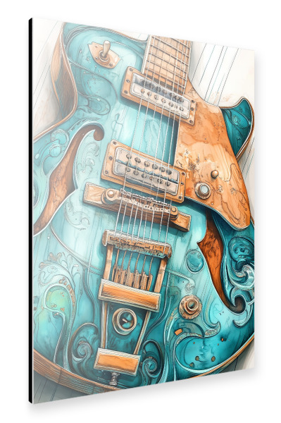 Alu-Dibond "Guitar Music Instrument Art z" 30x20 cm artboxONE