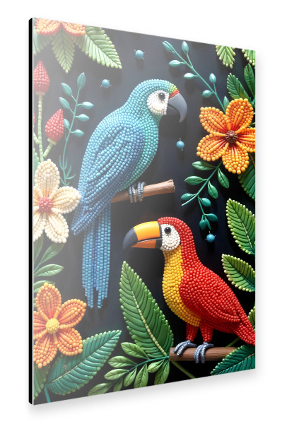 Alu-Dibond "Papagei und Toucan" 75x50 cm artboxONE