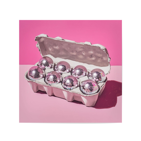 Poster 20x20 cm "Discokugel Eier im Karton" artboxONE - Natur,Essen & Trinken,Essen & Trinken / Obst & Gemüse