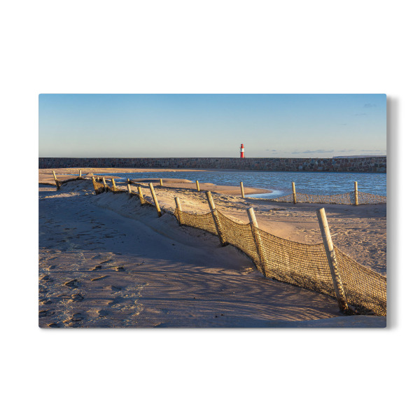 Galerie-Print "Strand, Zaun und Mole" 75x50 cm artboxONE