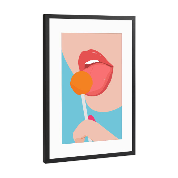 Poster mit Rahmen Schwarz (Metallic) "I Licked It So It's Mine" artboxONE - Essen & Trinken,Comic