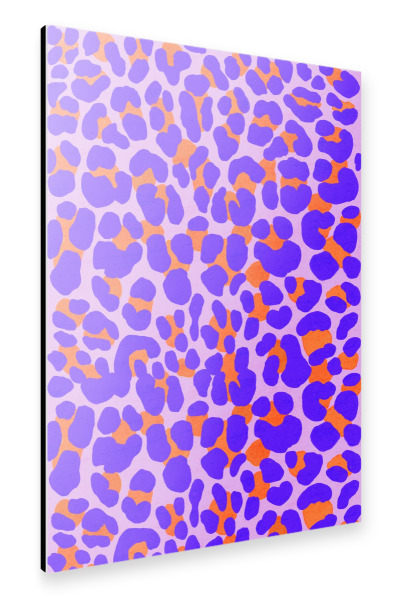 Alu-Dibond "Leoparden-Muster. Lila, Orange" 30x20 cm artboxONE