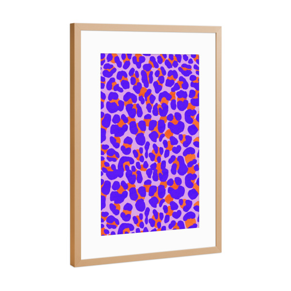Poster mit Rahmen Kupfer "Leoparden-Muster. Lila, Orange" artboxONE - Natur,Abstrakt,Fashion