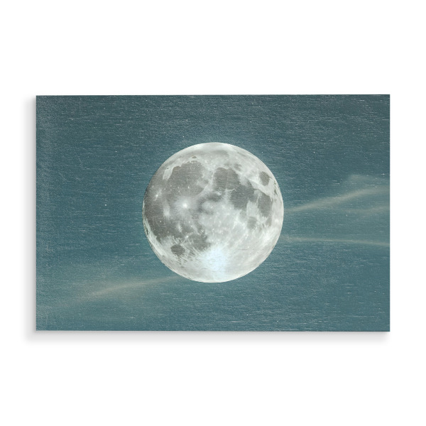 Holzbild "Vollmond in Nachthimmel" artboxONE - Abstrakt,Galaxy