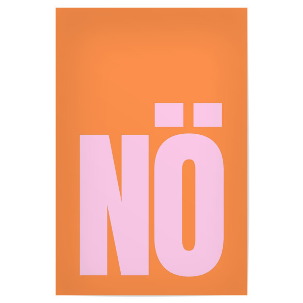 Poster "NÖ - orange/rosa" artboxONE - Typografie,Für Kinder,Lustig