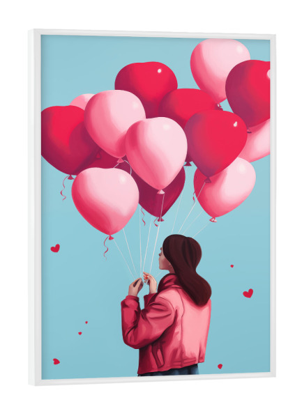 Poster mit weißem Rahmen "Miss Valentine" artboxONE - Menschen,Liebe - Liebe,Valentinstag,Valentinstag,Herz,Herzen,Romantik,Glücklich,Glück