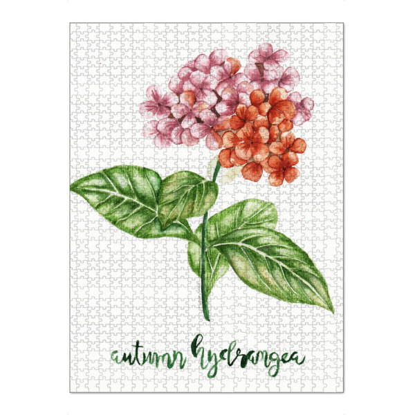 Puzzle Ravensburger "Autumn hydrangea" artboxONE - Natur,Floral - Kastanien,Chestnut,Botanic,Nature - Bild kastanien