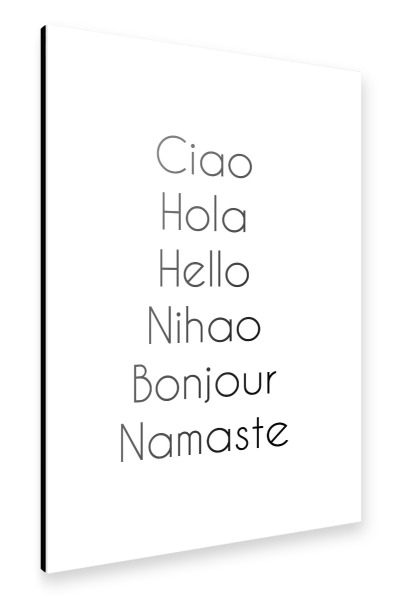 Alu-Dibond "Hello Different Languages" 75x50 cm artboxONE