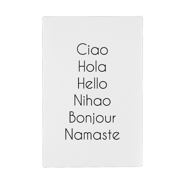 Metall Poster "Hello Different Languages" artboxONE - Typografie,Reise