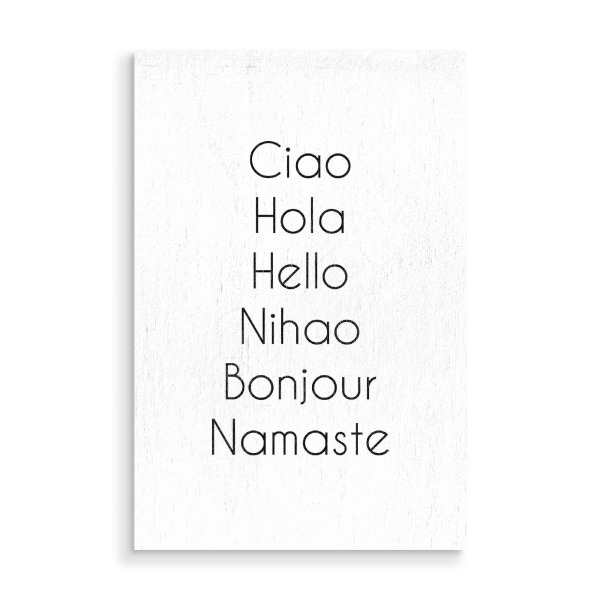 Holzbild "Hello Different Languages" artboxONE - Typografie,Reise