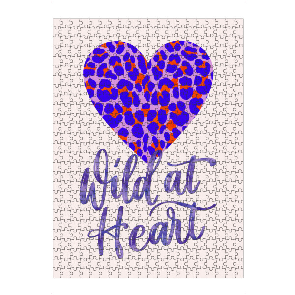Puzzle Ravensburger "Wild at Heart mit lila Leo-Muster" artboxONE - Typografie,Tiere,Liebe