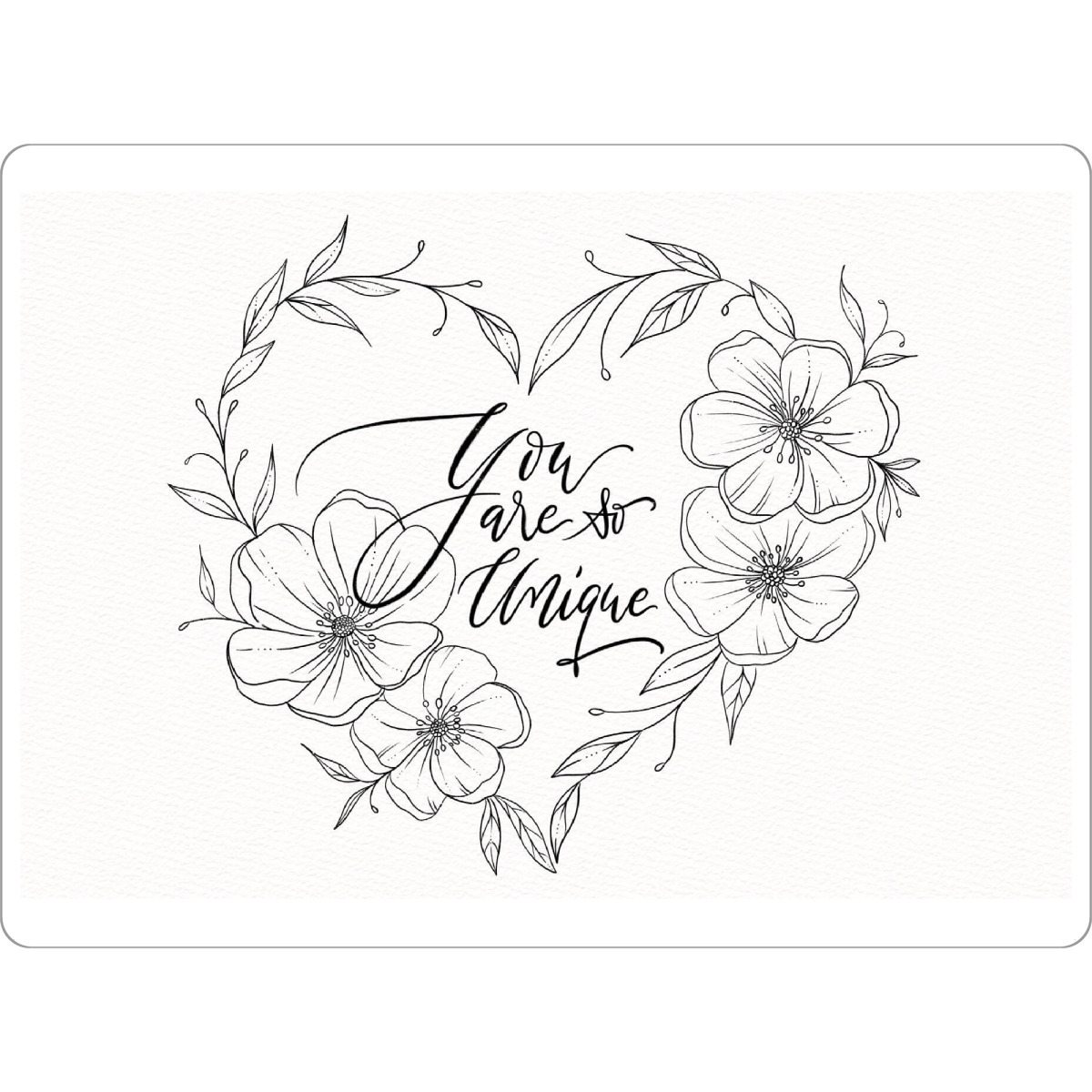 Tischset "You Are So Unique" artboxONE - Typografie,Floral,Liebe