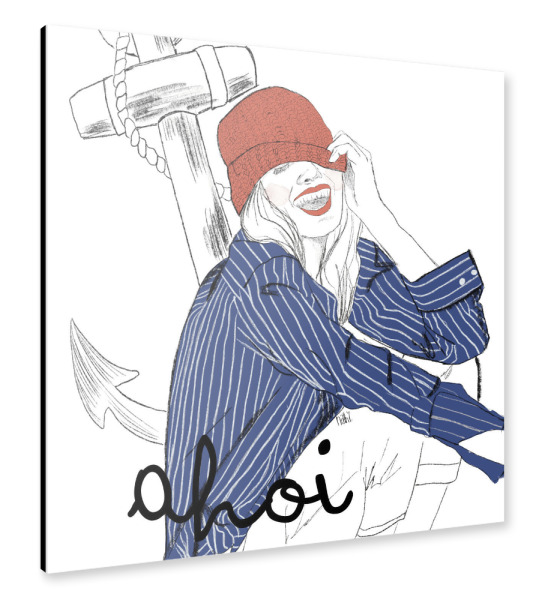 Alu-Dibond "Ahoi girl" 30x30 cm artboxONE
