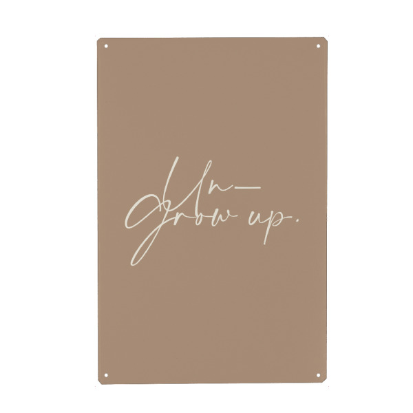 Holzbild "Nicht ausgebaut" artboxONE - Typografie - Schriftzug,Typografie,Motivierend,Lustig,Mokka mousse,Minimal