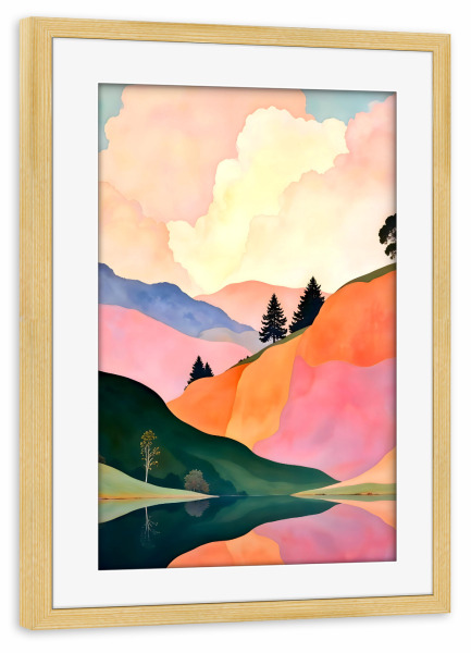 Poster mit Rahmen kiefer "Liebe in der Luft" artboxONE - Natur,Abstrakt