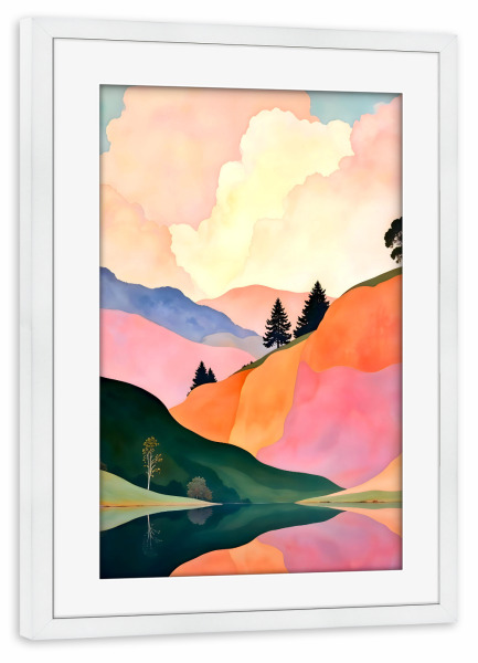 Poster mit Rahmen weiß "Liebe in der Luft" artboxONE - Natur,Abstrakt
