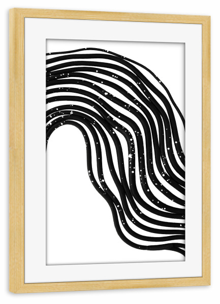 Poster mit Rahmen kiefer "Sei wellig, niemals gerade" artboxONE - Abstrakt