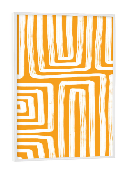 Poster mit weißem Rahmen "Line study yellow" artboxONE - Abstrakt,Geometrie