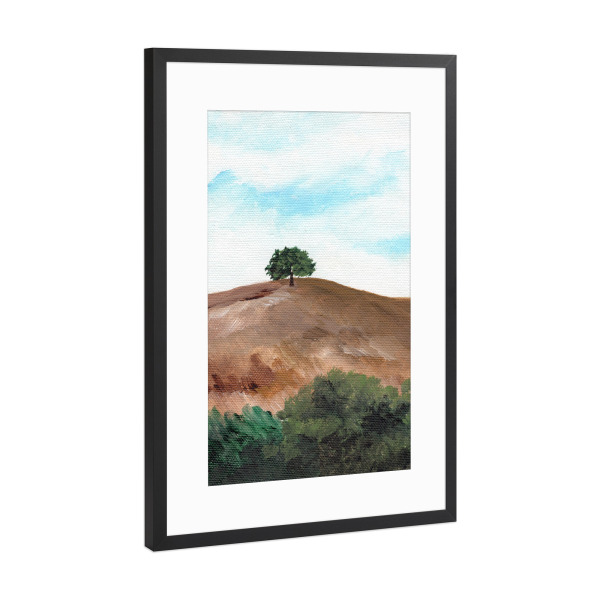 Poster mit Rahmen Schwarz (Metallic) "Top Hill View" artboxONE - Natur,Reise