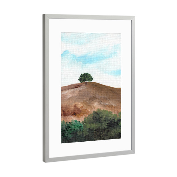 Poster mit Rahmen Silber "Top Hill View" artboxONE - Natur,Reise