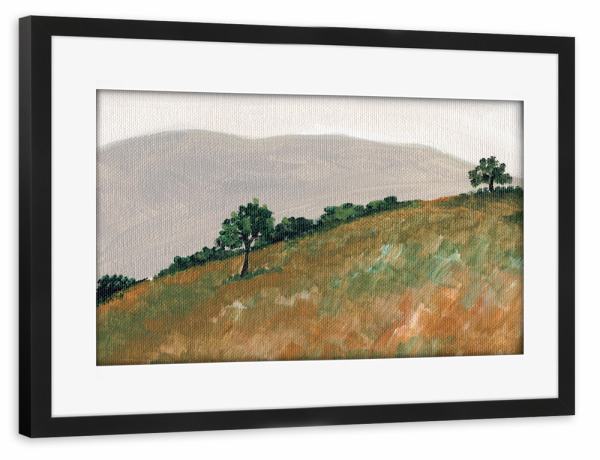 Poster mit Rahmen schwarz "Hilly scape art" artboxONE - Natur,Reise,Abstrakt