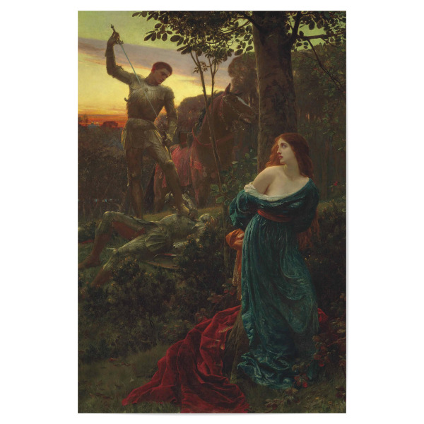 Poster "Chivalry" artboxONE - Natur,Floral,Menschen - Frank bernard dicksee,Chivalry,1885 private collection,Malerei,Gemälde,Kunst,Natur,Landschaft