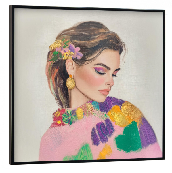 Poster mit schwarzem Rahmen 30x30 cm "Chloé Weibliche Eleganz" artboxONE - Floral,Menschen,Fashion