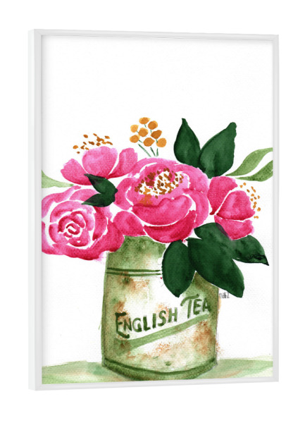 Poster mit weißem Rahmen "English tea flower" artboxONE - Natur,Floral - Pflanze,Botanic,Nature,Tee,Rose,Tearose,Flowers,Flora,Floral