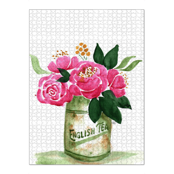 Puzzle Ravensburger "English tea flower" artboxONE - Natur,Floral - Pflanze,Botanic,Nature,Tee,Rose,Tearose,Flowers,Flora,Floral - Bild pflanze