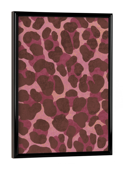 Poster mit schwarzem Rahmen "Leo-Muster. Espresso-Rosé Gold" artboxONE - Tiere,Abstrakt