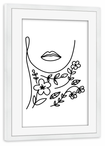 Poster mit Rahmen weiß "Blossom inside" artboxONE - Floral,Abstrakt,Menschen