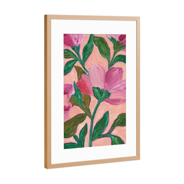 Poster mit Rahmen Kupfer "Pink Blossom ll" artboxONE - Floral,Für Mama
