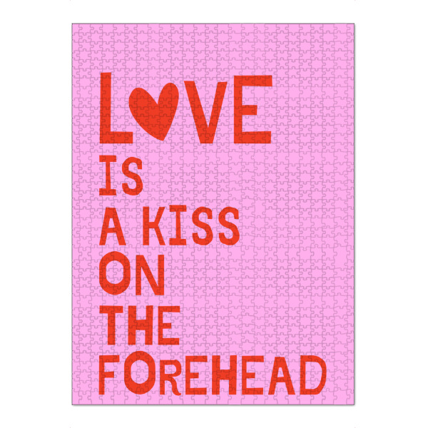 Puzzle Ravensburger "Liebe ist ein Kuss auf der Stirn" artboxONE - Typografie,Liebe,Lustig