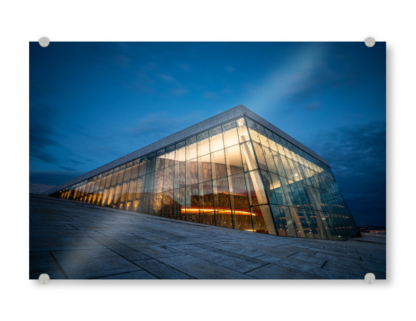Acrylglasbild "Opera House Oslo" artboxONE - Städte,Architektur - Oper,Opernhaus,Norwegen,Skandinavien,Blaue stunde