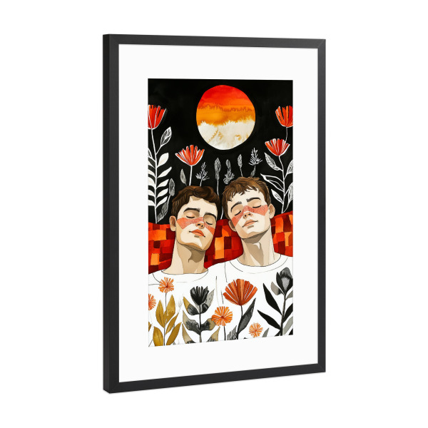 Poster mit Rahmen Schwarz (Metallic) "Liebe ist in der Luft c" artboxONE - Menschen,Liebe - Paar,Jungen,Männer,Liebe,Liebhaber