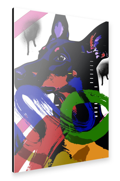 Alu-Dibond "Doberman style" 30x20 cm artboxONE